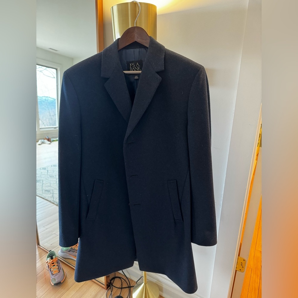 Joseph A. Bank Traditional Fit Topcoat. Sz. 40 Reg.- Navy- Never Worn